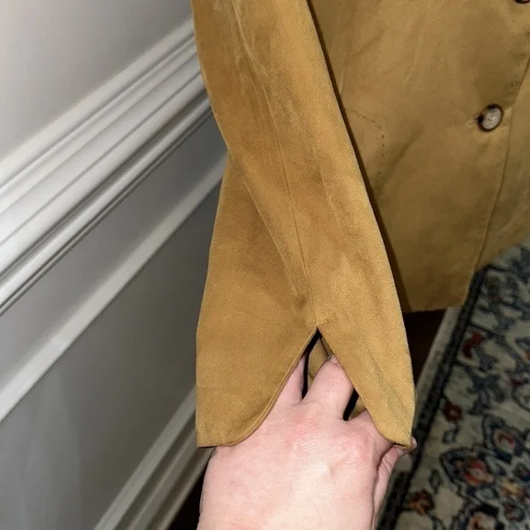 Jones New York Faux Suede Camel Color Button Down Blazer size S - Picture 4 of 10